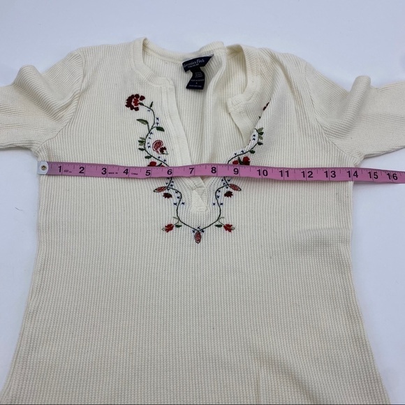 Abercrombie & Fitch embroidered thermal crop top L - Picture 6 of 7